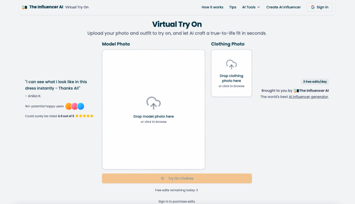 Virtual Try On by The Influencer AI